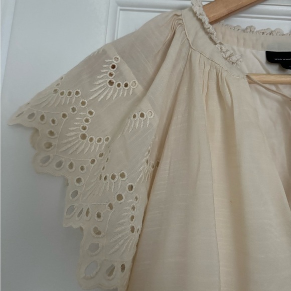 Who What Wear Cream Flutter Sleeve Sundress - Picture 6 of 7